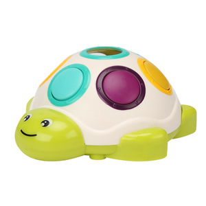 <b>Turtle</b> Shape Push Along Educational <b>Toy</b> For Toddlers 3-6 Years Old Plastic Animal Design With Colorful Buttons - Product Image 2