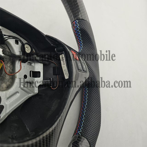 Volant sport en cuir perforé et fibre de carbone, design le plus récent, pour BMW E90 E91 E92 E93 Série 3 - Product Image 3