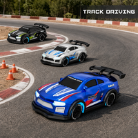 Voiture de course RC Monster DH666 96A 1 à l'échelle 1/64 avec télécommande 2,4 GHz, chargeur, lumières métalliques, drift, cascades, quatre roues motrices