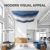 Panneau acoustique pour animaux de compagnie, forme ondulée, plafond acoustique, 100% fibre de polyester, absorption acoustique, décoration intérieure pour home cinéma