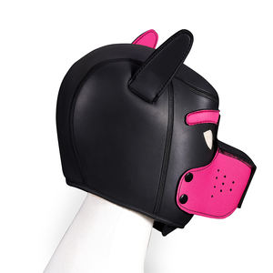 جنس جلد تأثيري خوذة جرو لعب الأدوار SM مثير النساء المطاط لينة الفائدة اللاتكس الكلب قلادة طوق دعوى - Product Image 5