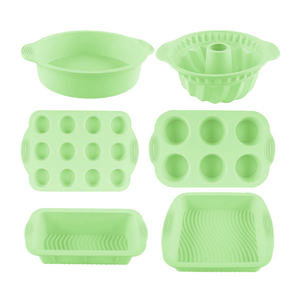 Set da forno in Silicone da 6 pezzi strumenti per torte foglio per biscotti stampi per torte in Silicone Set di teglie per Muffin pagnotta pane <span class=keywords><strong>Pizza</strong></span> - Product Image 6