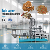 Extrudeuse à double vis de 5 tonnes par heure pour la production d'aliments pour crevettes et poissons, usine automatisée de fabrication d'aliments flottants pour poissons de type humide