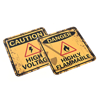 Plaque signalétique en métal d'avertissement de danger hautement inflammable, impression personnalisée de haute qualité sur aluminium, pour décoration murale