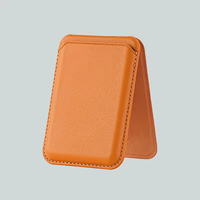 Portefeuille magnétique en cuir PU pour téléphone, support de cartes de crédit, avec 2 anneaux métalliques magnétiques – Vente en gros usine