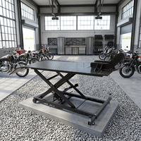 Table élévatrice pneumatique professionnelle pour moto, élévateur à air comprimé pour moto avec plateforme antidérapante