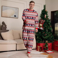 RUIQUWIN Grosir Set Piyama Natal Keluarga Seragam Motif Kartun Bahan Lembut Pinggang Elastis untuk Musim Gugur dan Musim Dingin