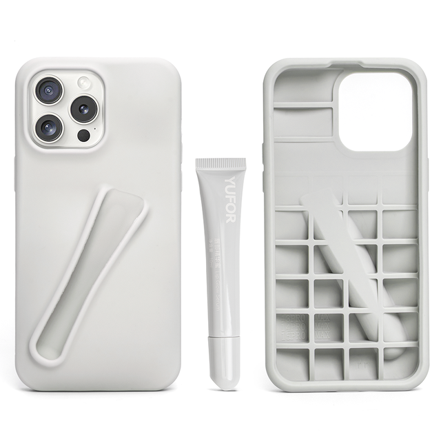 2024 Lip Stick Slot 3D Silicone Phone Case Lip Gloss Tint Balm Make up Holder Phone Cover for IPhone 16 15 14 13 12 11 Pro Max