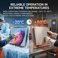 PC industriel à écran tactile intégré sans ventilateur, étanche IP65, en acier inoxydable, entièrement fermé, à montage mural, 21,5 pouces