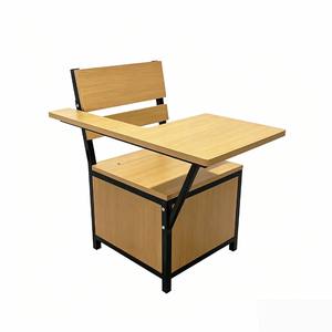 Chaise de bureau en bois écologique au design traditionnel avec tablette intégrée et boîte de rangement pour étudiants, idéale pour salles de classe et écoles - Product Image 4