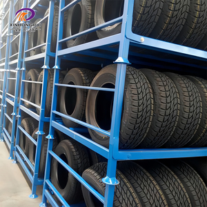 פלדה כבדה stackable מכונת מתכת נתיק עבור צמיגים ותצוגת גלגל - Product Image 4