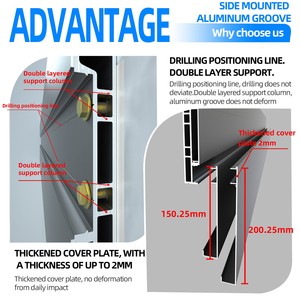 Profilé en verre à rainure en U pour balustrade d'escalier en aluminium, durable et mural - Product Image 3