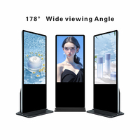 Système d'affichage numérique tactile 43 pouces pour centres commerciaux et ascenseurs, avec animation, montage au sol et CMS basé sur le cloud