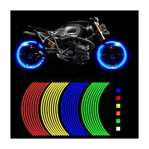 16 Piezas <span class=keywords><strong>de</strong></span> Calcomanías Reflectantes Universales e Impermeables <span class=keywords><strong>para</strong></span> Rin <span class=keywords><strong>de</strong></span> Rueda <span class=keywords><strong>de</strong></span> Motocicleta <span class=keywords><strong>de</strong></span> 17" y 18", Calcomanía <span class=keywords><strong>para</strong></span> Auto, <span class=keywords><strong>Bicicleta</strong></span>, Moto <span class=keywords><strong>de</strong></span> Calle y Moto Deportiva - Product Image 1