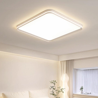 Plafonnier LED ultra-fin sans soudure 50x50cm en aluminium, protection oculaire, pour salon, chambre et salle à manger, style moderne et épuré