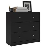3 pièces ensemble de 2 commodes et 6 tiroirs commode Double-noir meubles de chambre à coucher