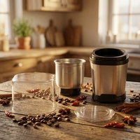 Moulin à café électrique 65g, lame en acier inoxydable, boîtier en plastique, usage domestique, mini moulin à épices, commande tactile