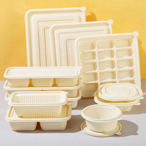 Recipientes Desechables Rectangulares de Almidón de Maíz para Llevar Comida, para Ensaladas, Pasta, Nachos, Burritos y Sobras de Comida - Product Image 6
