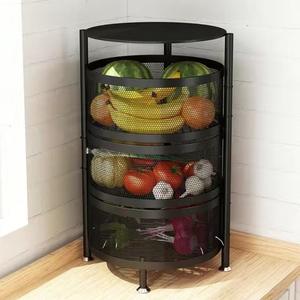 Étagère sur pied pour cuisine pliable, en fer mobile, à 4 niveaux, avec roues, rangement en métal - Product Image 2