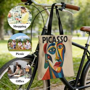 Bolso Tote Ligero con Estampado de Retrato Cubista de <span class=keywords><strong>Picasso</strong></span>, Bolso de Hombro Informal, Adecuado para Viajes, Compras y Desplazamientos Diarios - Product Image 4