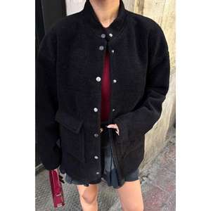 Manteau en fausse fourrure pour femme Sobe, minimaliste, chaud, rembourrage en polyester, noir, manches longues, veste d'hiver - Product Image 3