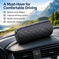 Coussin de soutien pour la nuque universel pour voiture, appui-tête en cuir PU, repose-nuque pour siège auto, sangle réglable, coussin de voyage ergonomique