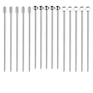 Lot de 15 pics à cocktail en acier inoxydable, brochettes à olives pour Martini, bâtonnets de garniture métalliques réutilisables pour boissons - Product Image 1