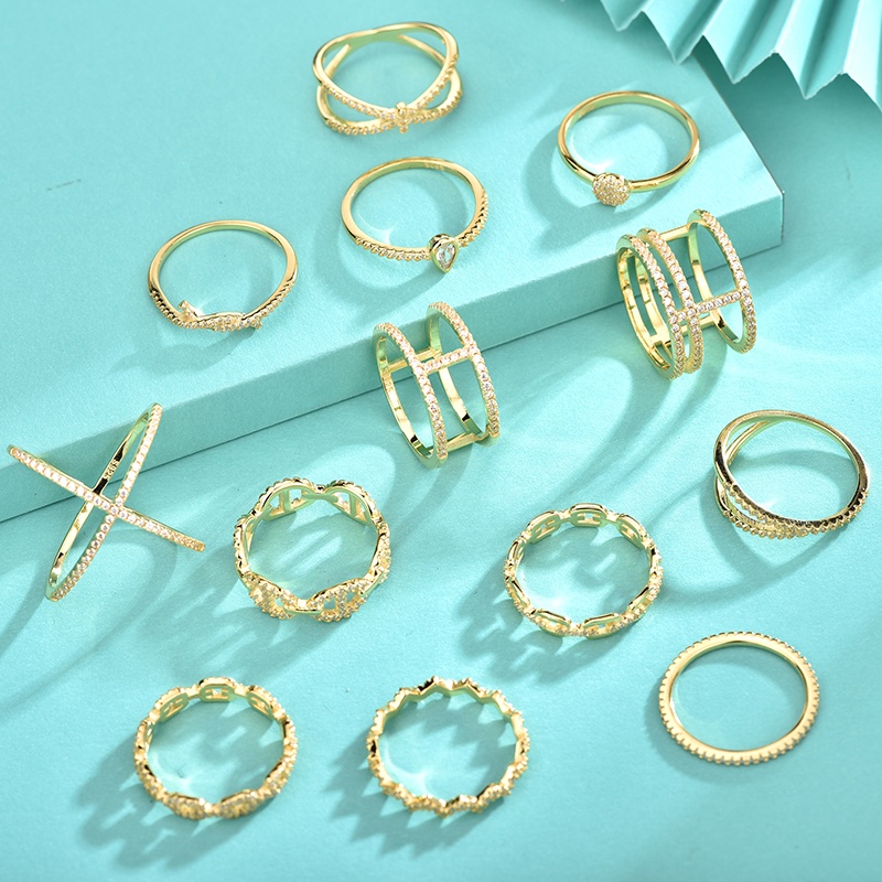 eternity band 925 sterling silver gold plated cubic zirconia double row for women