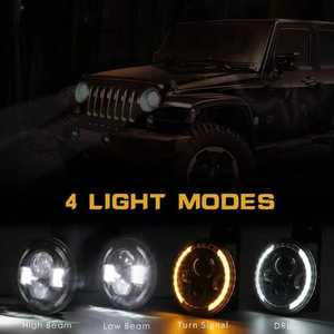 Faro delantero LED redondo para motocicleta <span class=keywords><strong>Lada</strong></span> Niva <span class=keywords><strong>Urban</strong></span>, 7 pulgadas, ojos angulares, 12V, 24V, señal de giro, <span class=keywords><strong>4x4</strong></span> - Product Image 4