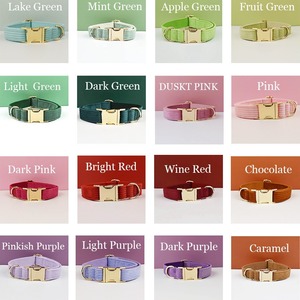 Collier pour chien et chat en velours doux, motif uni réglable, vente en gros Doe Pet - Product Image 2
