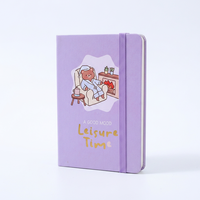 Carnet créatif A6 en PU avec couverture rigide, motif animaux mignons, élastique, idéal pour étudiants, journal, voyage, promotion 2026