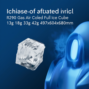 Máquina de Hielo R290 Refrigerada por Aire, Cubos de Hielo Completos de 13g, 18g, 33g, 42g, 497x604x686mm - Product Image 3