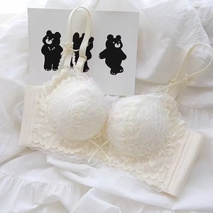 Sujetador elegante de encaje con aros, copa completa push-up, tirantes ajustables, espalda en Y y cierre de tres corchetes para mujer - Product Image 4