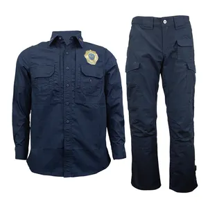 Custom Security Guard Uniform With Logo TC 65/35 Blue Tactical Guard Uniform