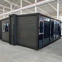 Maison préfabriquée portable extensible de luxe prête à l'emploi, 20 pieds, 40 pieds, mini-maison pliable, conteneur, panneau sandwich en acier solaire