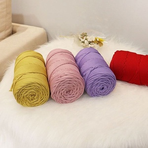 Dây thừng dệt kim <span class=keywords><strong>100</strong></span>% polyester cotton, dày, nhuộm màu, kiểu rỗng, kiểu dáng thời trang, sợi làm giỏ kiểu cách, dây làm giỏ thời trang - Product Image 5