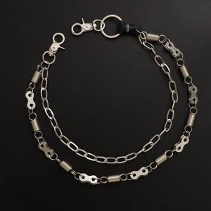 Cadena de cintura estilo hip hop de aleación de zinc, doble capa, cadena de resorte para pantalones, para hombres y mujeres, uso diario. - Product Image 4