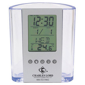 Kính Tinh Thể Trong Suốt Bút Đứng Bác Sĩ Máy Tính Để Bàn Văn Phòng Nhà Trang Trí Lưu Trữ Hộp Đồng Hồ Nhiệt Kế Lịch Chủ Bút - Product Image 3