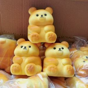 ตุ๊กตาหมีหัวโตบีบรูปขนมปัง-ของเล่นบีบ PU นุ่ม ลดความเครียด บีบแล้วคืนรูปช้า สำหรับเด็กและวัยรุ่น - Product Image 1