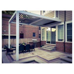 Pérgola de Lujo con Techo de Láminas, Pérgola Eléctrica con Láminas Ajustables <span class=keywords><strong>para</strong></span> Penthouse - Product Image 3