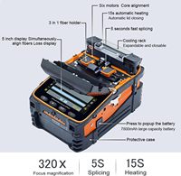 Soudeuse par fusion de fibres optiques portable DC avec écran LCD et alignement de cœur pour l'installation de réseaux FTTH et de télécommunications