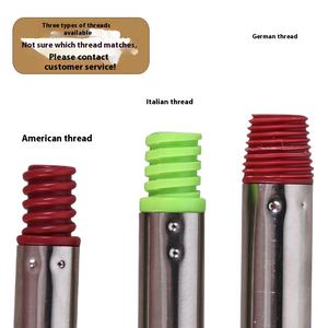 Compatible con Ocedar/<span class=keywords><strong>Vileda</strong></span> Americano/alemán/italiano roscado de acero inoxidable de cuatro secciones mango de fregona accesorios universales para fregona - Product Image 2