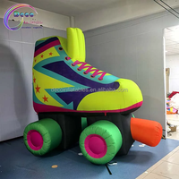 Modèle de patin à roulettes géant gonflable, patin à roulettes rétro à quatre roues, accessoire publicitaire extérieur commercial, décoration gonflable