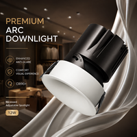 Spot lumineux LED rond et fin, 12W, projecteur COB, lampe de plafond anti-éblouissement, 220V, luminaire architectural d'intérieur, LP-AJ7592ARC-NR-81