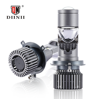 Lente de Faro LED T1-H4 Superbrillante de Aluminio Mini H4 100W 10000LM, Bombilla LED Bi-LED para Motocicleta, Resistente al Agua IP-67