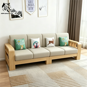 chinese factory low price customization large stock ready to ship <b>folding</b> <b>sofa</b> new design living room furniture wood fabric <b>sofa</b> - Product Image 3