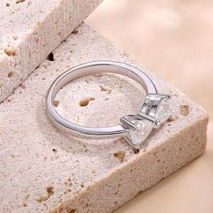 Anillo de Plata de Ley S925 con Doble Corazón y Moissanita VVS, Joyería de Fábrica, para Mamá, Mujer, 12/15 - Product Image 4