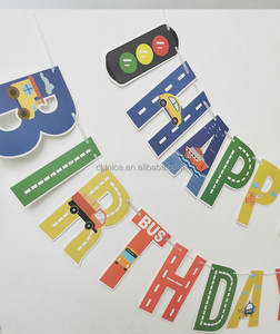 แบนเนอร์สุขสันต์วันเกิดรูปการ์ตูนรถไฟกระดาษตกแต่งงานวันเกิดสำหรับเด็ก - Product Image 5