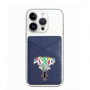 Tarjetero Delgado de Aluminio y Cuero para Hombre, con Correa para el Dedo, Novedoso, para Cartera, Funda de Teléfono, Tarjeta de Identificación - Product Image 3