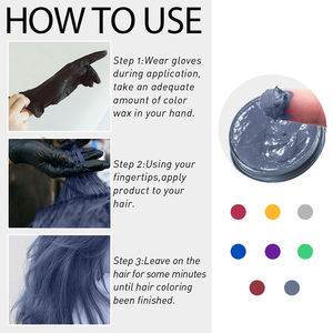 고품질 임시 헤어 컬러 왁스 11가지 색상 헤어 및 수염 염색 오래 지속되는 두피 안전 컬러 스타일링 헤어 왁스 - Product Image 5